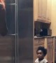 Baby Tries to Close Lady in the Fridge