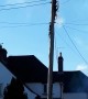 Electric Post Sparks and Catches Fire
