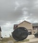 Trampoline Blowing in the Wind Hits Car