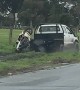 Scooter Takes a Tumble from Truck