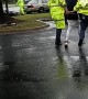 Guy in Handcuffs Attempts to Run After Totaling Car