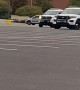 Truck Drives Circles Around Police in Parking Lot