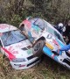 Rally Cars Struggle to Make Turn at Race Track