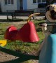 Pug Having Fun Playing on Merry-Go-Round