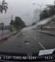 Lightning Strikes Power Pole during Rainy Season
