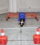 Dog in Rain Jacket Runs Obstacle Course