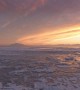 Ice on Utah Lake during Sunset