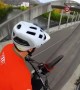 Daredevil riding bike across bridge will weaken your knees