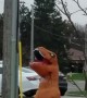 Happy T-Rex Dances at Intersection