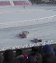Crash at the Motorcycle Ice Racing Championship