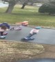 Group of Girls Hoverboard in Unison