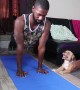 Happy Dog Tries to Distract Owner During Pushups