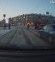 SUV Loses Control and Hits Traffic Light