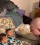 Twin Daughters Don't Approve of Dad 's Shaved Face