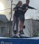 Tandem Trampoline Trick Falls Flat
