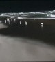Strong Winds Blow Sand Along Beach Surface