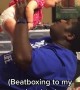 Adorable baby is totally amused by dad\'s beatbox 