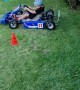 Go-Kart Drifts on  Grass