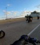 Rider Performing Wheelie Nearly Falls Off Overpass