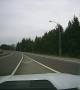 Rogue Trailer Tire Crosses Center Median on Highway