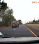 Motorist Narrowly Avoids Fallen Pipe from Truck