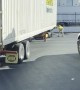 Semi Trailer Precision Parked with Powered Hand Cart