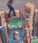 Mind-blowing chalk art creates incredible optical illusion