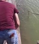 Slippery Bridge Sweeps Friend Off His Feet