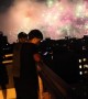 Fireworks Explode Right by Rooftop Viewers