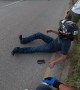 Brake Mishap Causes Motorcycle Front Flip
