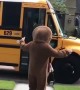 Teen surprises little brother with funny costumes every day after school