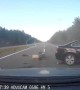 Car Crosses Into Oncoming Highway Lanes