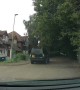 Scootering Kid Shoots Out In Front Of Car