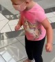 Little Girl Conquers Her Fear of Floor Tiles