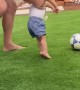 Dad & special needs son have fun playing soccer together