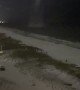 Water Spout Climbs onto Land and Dissipates