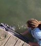 Fisherman Falls From Pier and Pukes