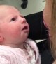 Emotional moment deaf baby hears mom\'s voice for the first time