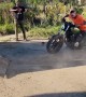 Man Loading Motorcycle Fails