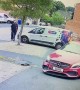 Reversing Car Rips Off Bumper