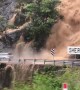 Flooding Waterfall Threatens Bridge