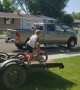 Son Jumping Bike off Trailer Faceplants