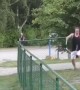 Man Does Parkour with Crutches