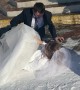 Slippery Steps Send Bride and Groom to the Ground