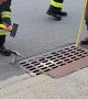 Kind People and Fire Department Rescue Kitten in Street Gutter