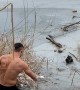 Brave Bystander Rescues Dog From Frozen River
