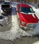 Heavy Chevy Starts Sliding on Icy Driveway
