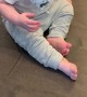 Boy Laughs About Making a Mess in Mom's Shoe