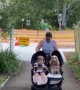 Puppy Gets a Ride in Child's Stroller