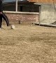 Kicking a Soccer Ball into Backpack